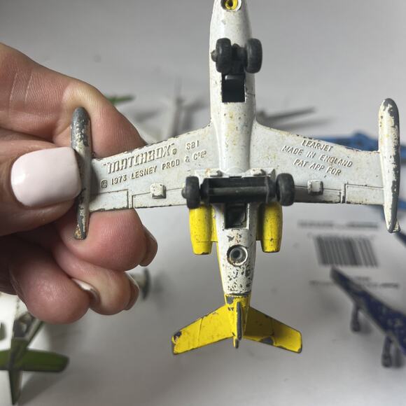 11 Vintage 1970s Matchbox & Wheeler Toy Aircrafts Jets Airplanes Helicopter - Picture 15 of 16